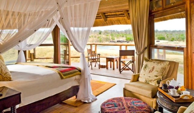 Quarto-ideias-para-o-quarto-cabana-safari-mobiliário exótico-cama de dossel