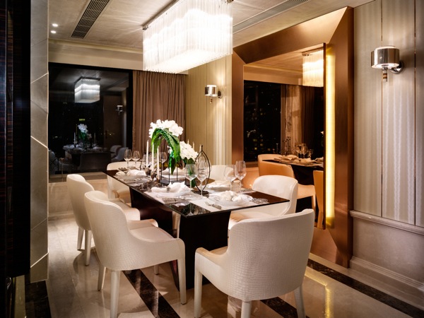 design de interiores de mesa de jantar branca