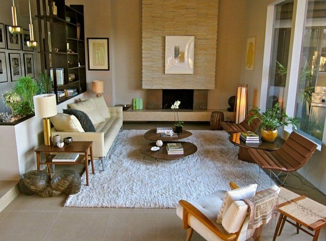 mobiliário clássico sala de estar em dois níveis