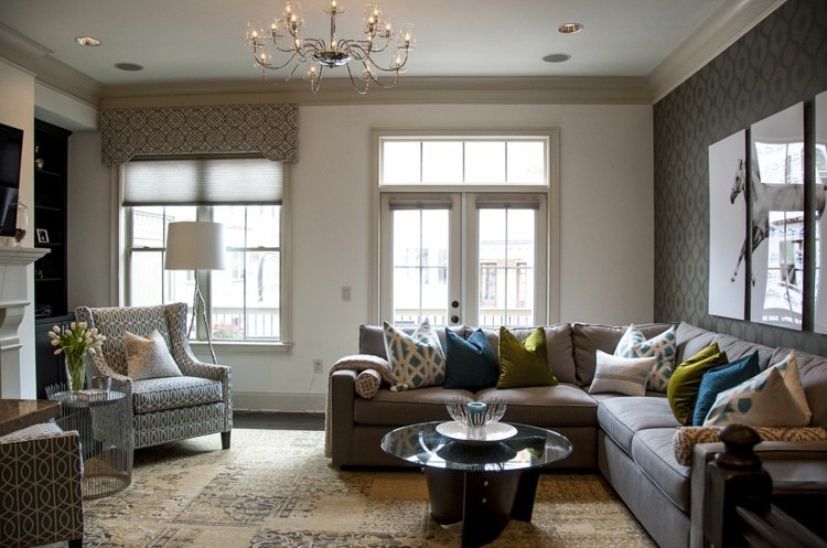 tapetes da sala de estar em patchwork de padrão oriental almofadas coloridas