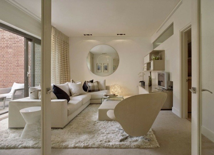 tapetes sala de estar branco design de interiores elegante pilha profunda