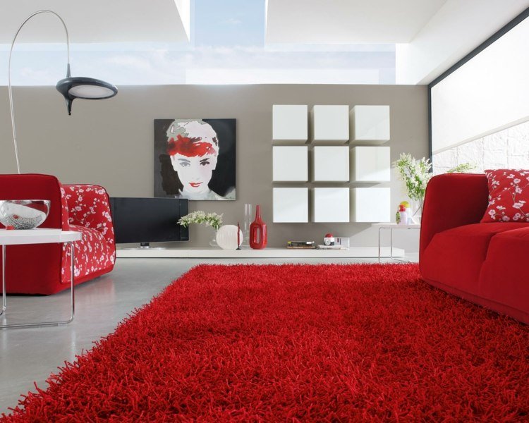 tapetes sala de estar deep pilha red idea design de interiores minimalista