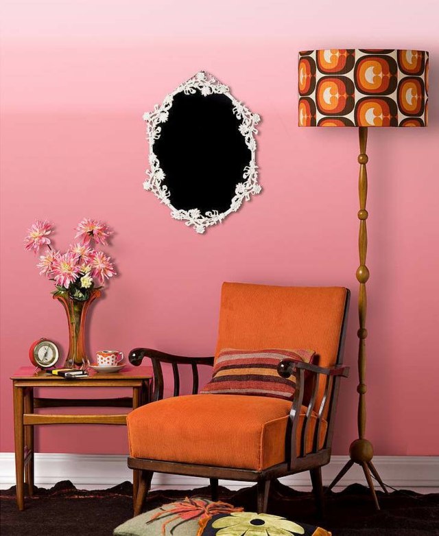 Ideias de design de pintura de parede rosa ombre
