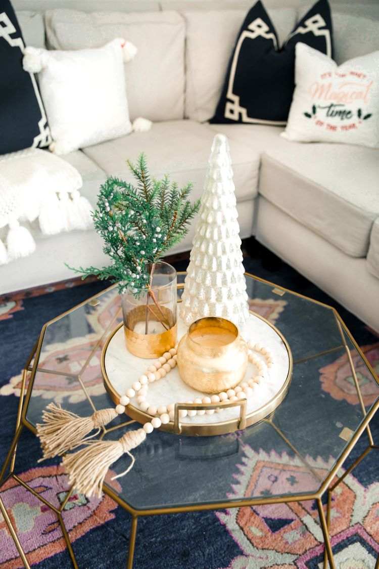 Ideias de decoração de natal em branco e dourado