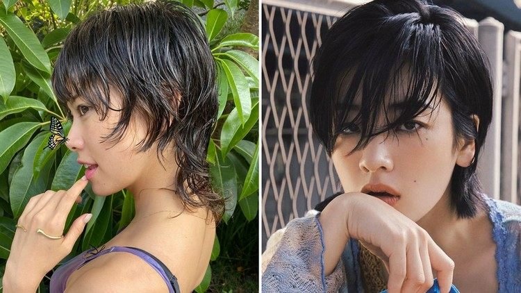 Penteados com franjas para cabelo curto Wolf Cut Hairstyle Trend 2021