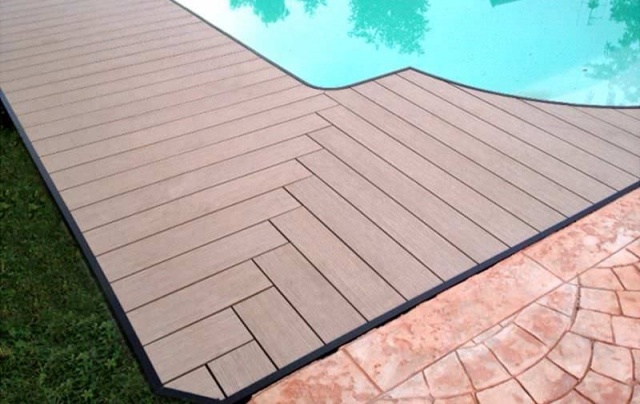 Piso de deck de piscina inovador material composto-deck WPC