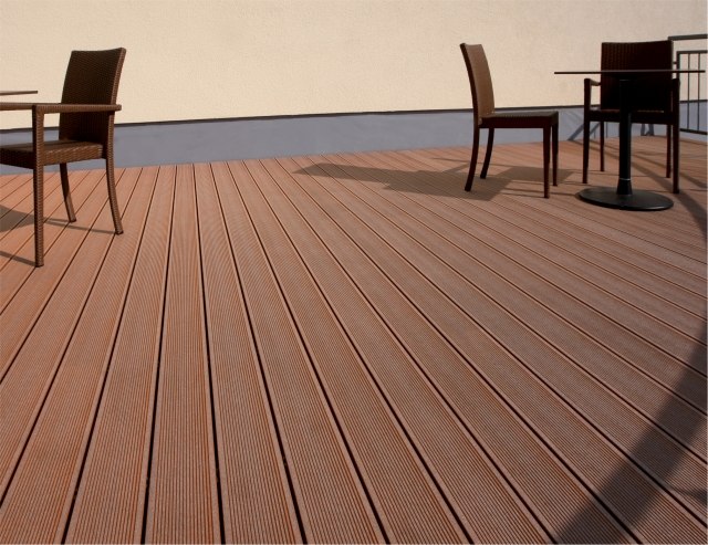 As tábuas do deck WPC feitas de bambu são sustentáveis ​​e ecologicamente corretas