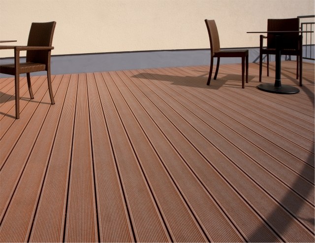 As tábuas do deck WPC feitas de bambu são sustentáveis ​​e ecologicamente corretas