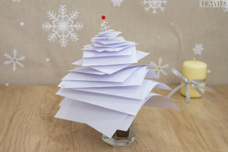 ideias faça você mesmo, decorações de natal de papel, faça seu próprio pinheiro