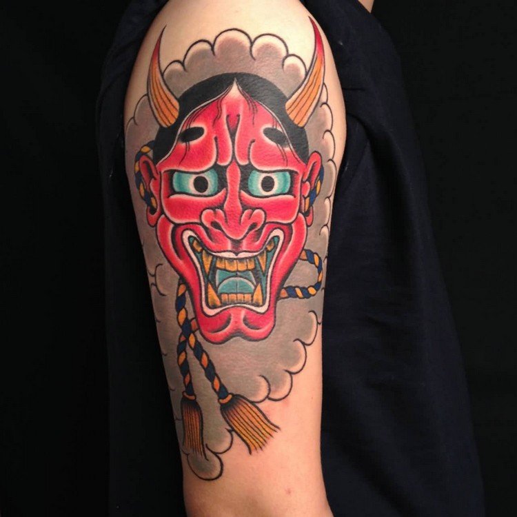 Máscara Hannya Significado Yakuza Tatuagem Braço Tatuagem Tendências Homens
