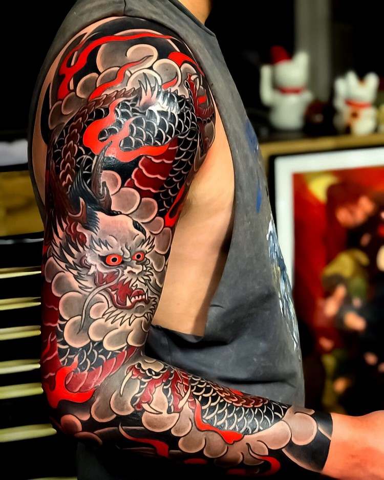 Estilo realista Tatuagens Japonesas Tendência Hanny Demônio Tatuagem Motivos Ideias Tatuagem Yakuza