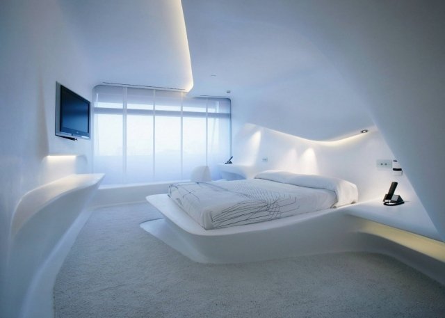 Design de quartos de hotel Design de iluminação Puerta-America Madrid Zaha Hadid