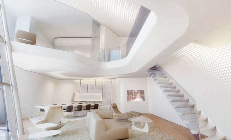 Zaha Hadid Buildings opus-office-tower-dubai-apartment-white-interior-escadas