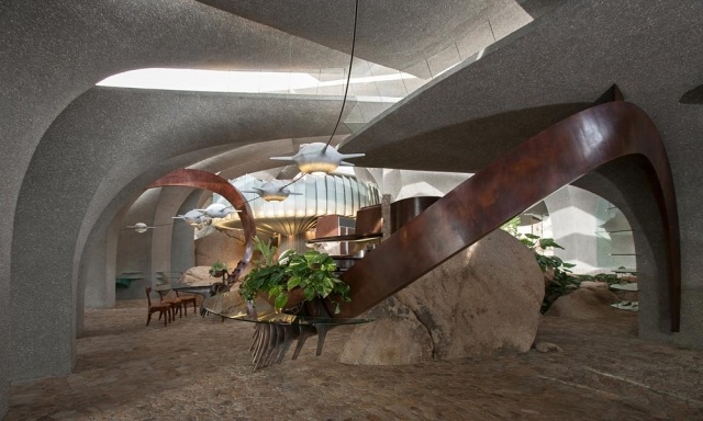 Design de interiores de casas no deserto - móveis embutidos - formas extravagantes