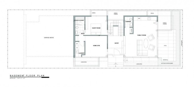 Conceito de construção de layout de quarto para o porão da residência