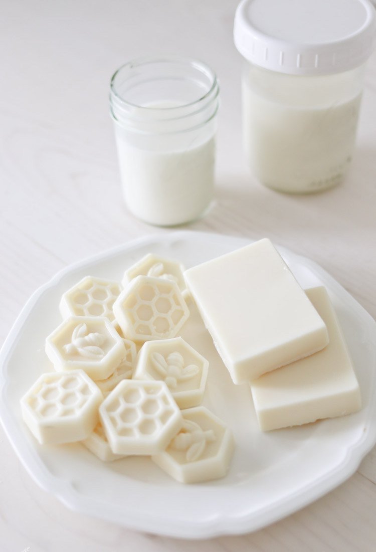 Faça você mesmo sabonete de leite de cabra com diferentes tipos de sabonete