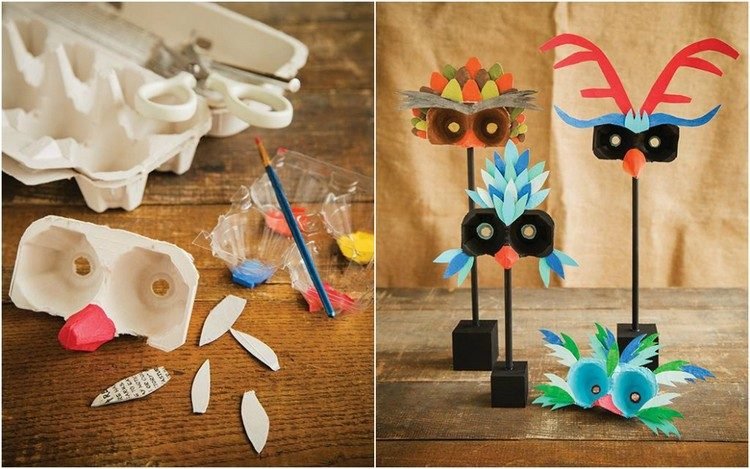 artesanato ideias jardim de infância carnaval máscaras coloridas pássaros