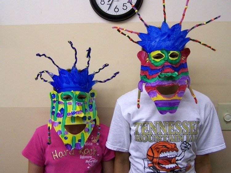 funileiro máscaras engraçadas do jardim de infância carnaval