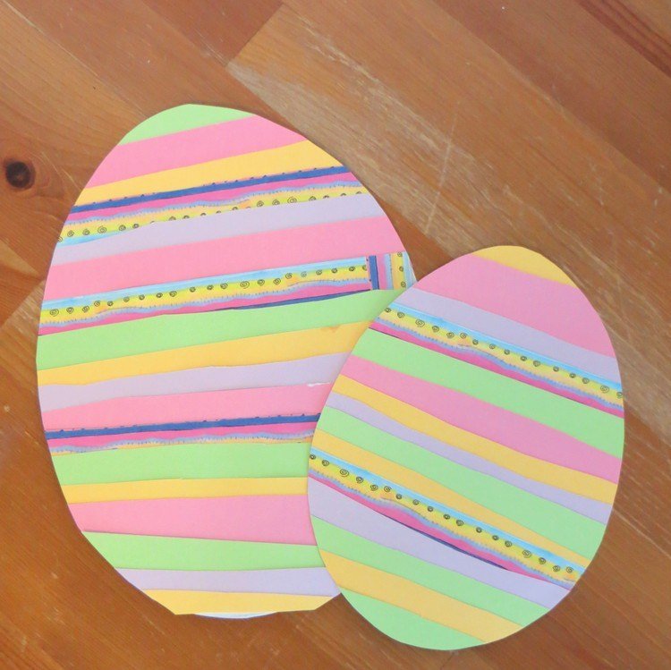 artesanato de páscoa com crianças tiras de papel de ovos de páscoa simples