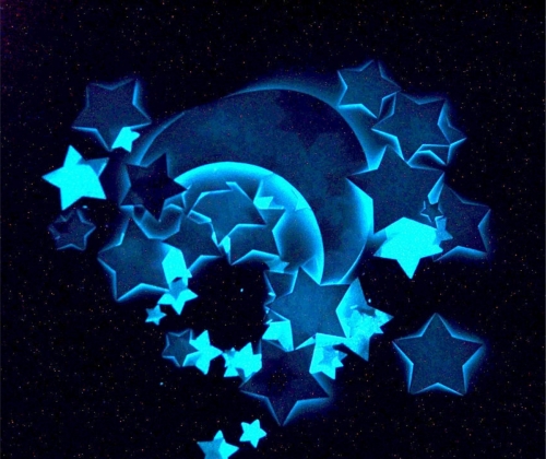 Strækloft Stjernehimmel med fluorescerende maling